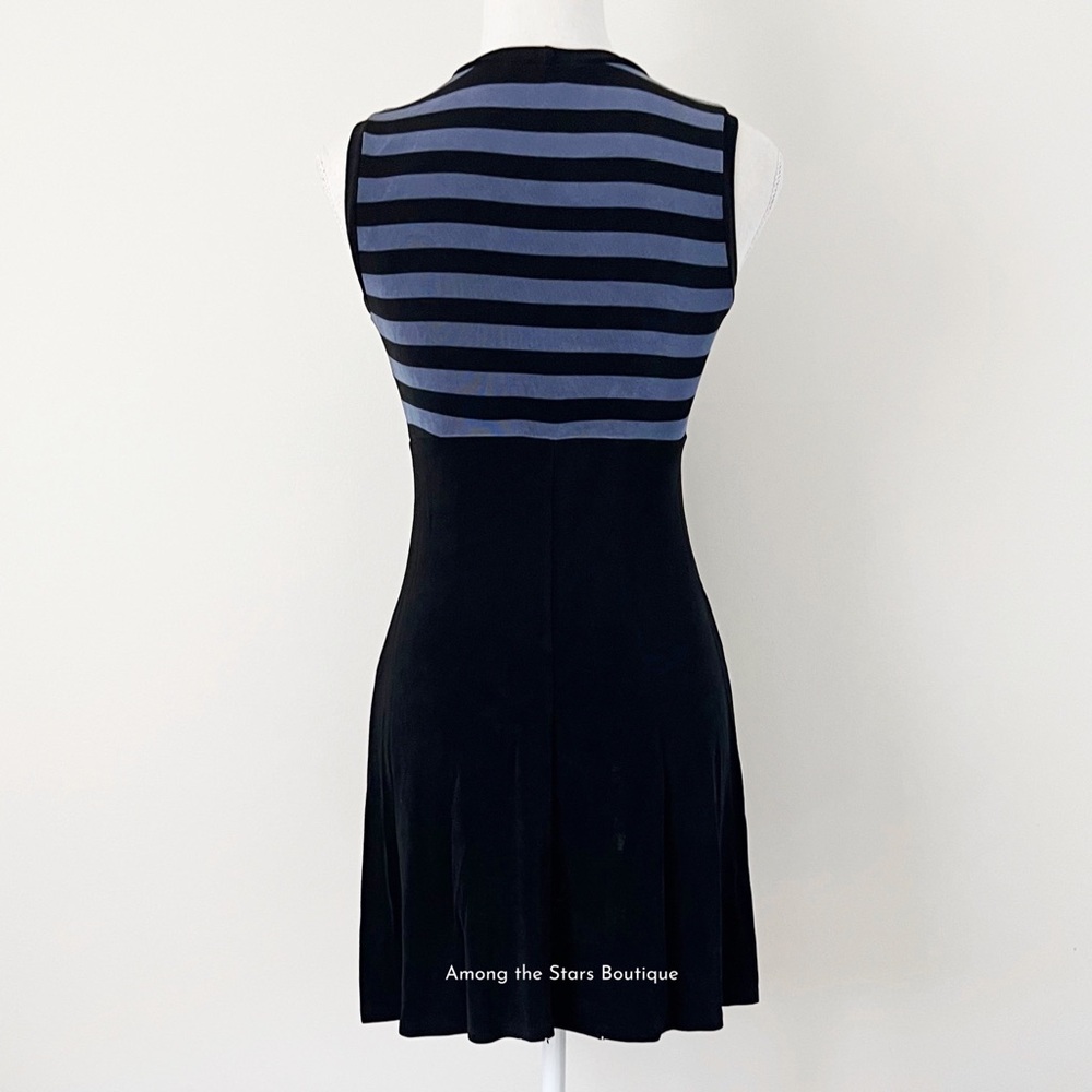 FLAWED GEM Rare Vintage 90s Jersey Knit Striped Dress Alt. ASO Rachel in Friends - Picture 12 of 14